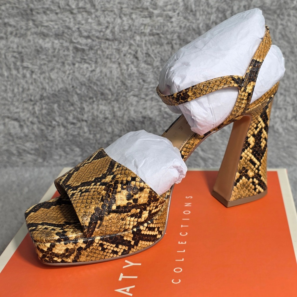 Katy Perry Snake Python Print Platform Heels Sand… - image 2